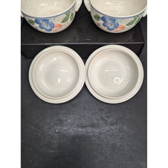 Mikasa Intaglio Country Poppies CAC29 Round 4 1/2" Casserole Dish w/Lid Set of 2 - Picture 8 of 12